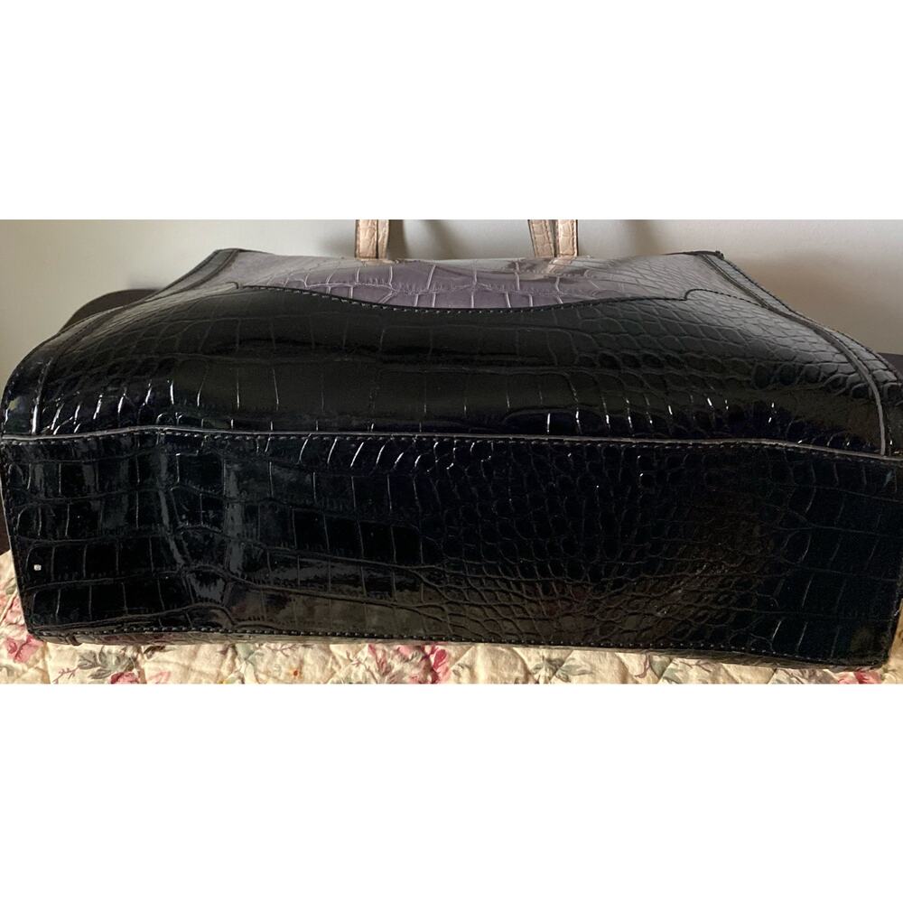 Guess Y2k VTG Womens Shoulder Bag Croc Effect Faux Leather Zip Closure Pockets - Picture 8 of 16